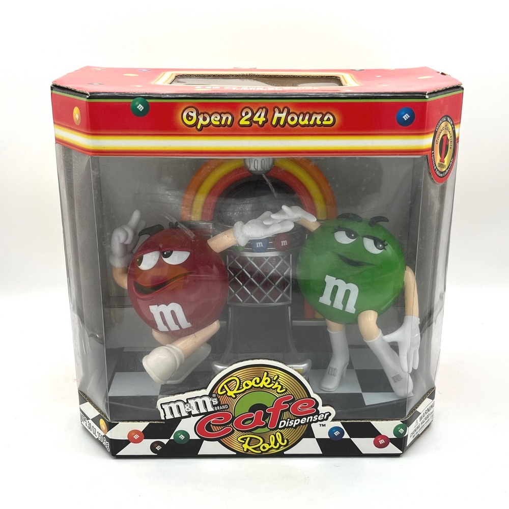 M&M's Rock'n Cafe Candy Dispenser Red Green Jukebox 1st Edition READ